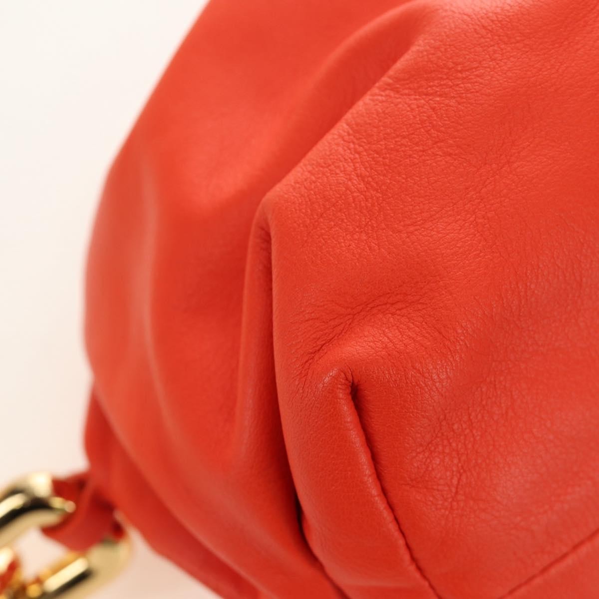 Bottega Veneta The Chain Leather Orange Leather Shoulder Bag Bag (Pre-Owned)