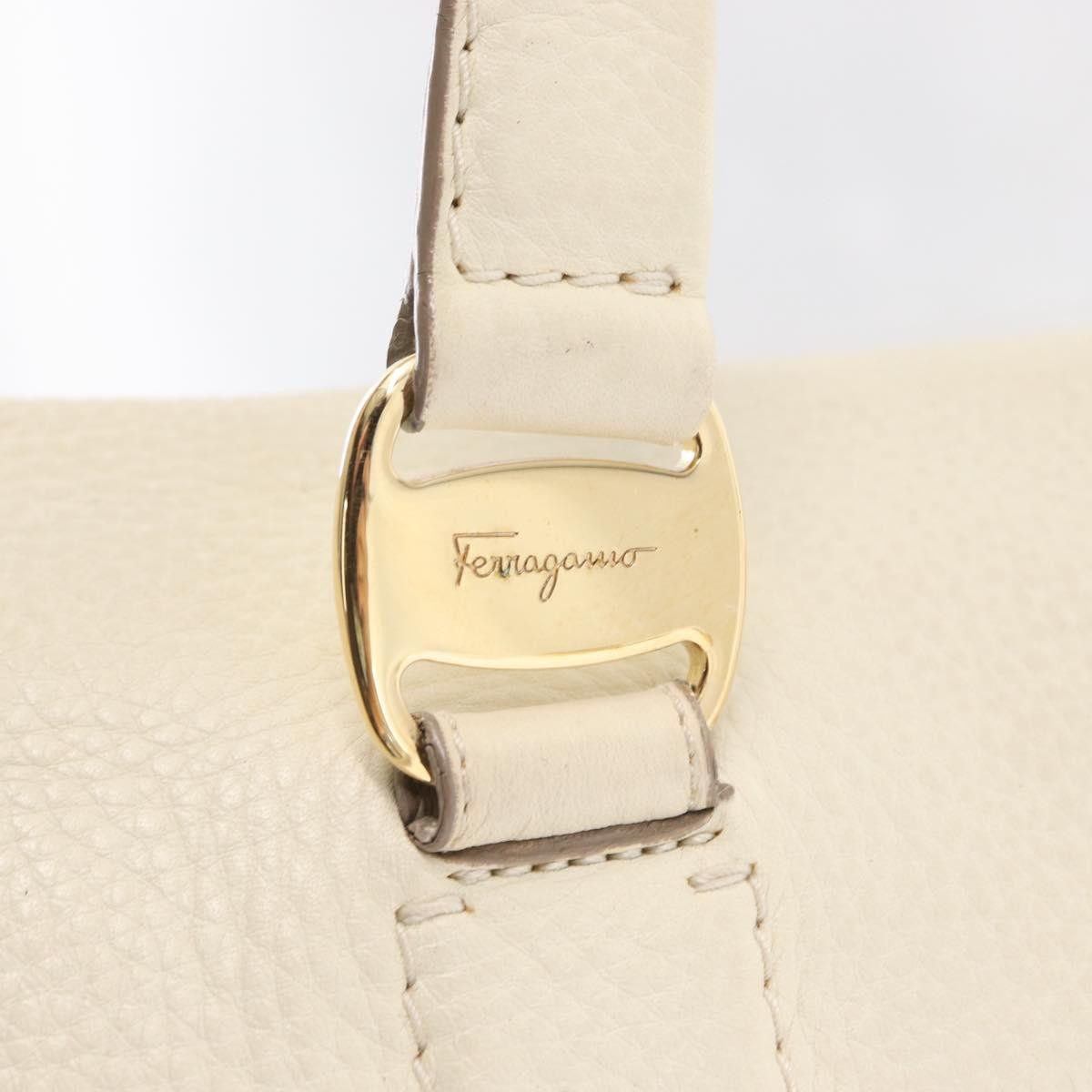 Salvatore Ferragamo Vala Leather White Leather Handbag (Pre-Owned)