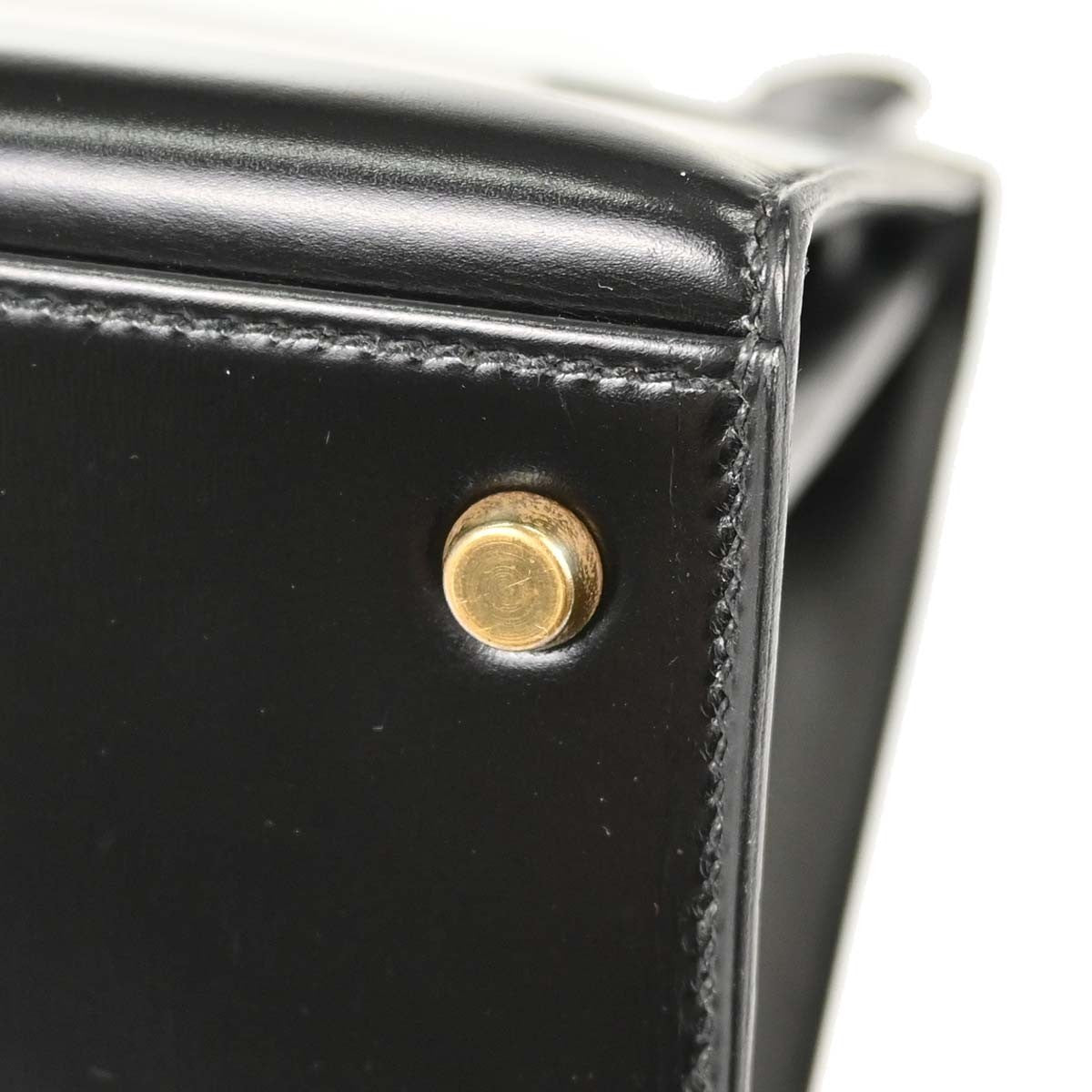 Hermes Kelly Sellier Box Calf Black Calfskin Handbag (Pre-Owned)