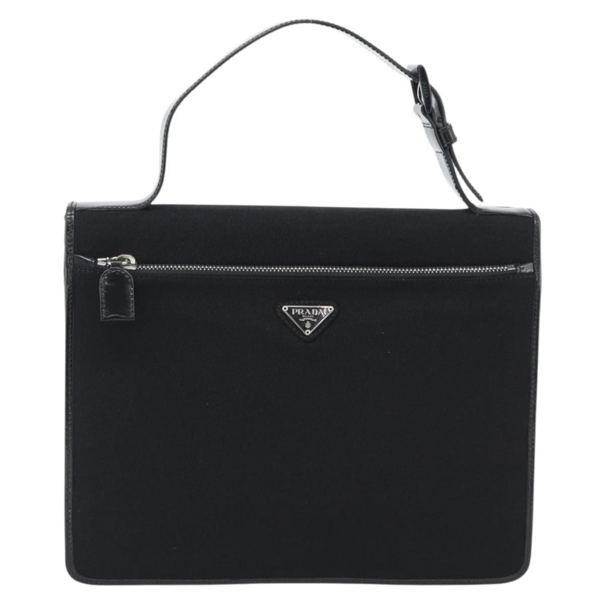 Prada Vintage Patent Leather Black Patent_Leather Handbag (Pre-Owned)