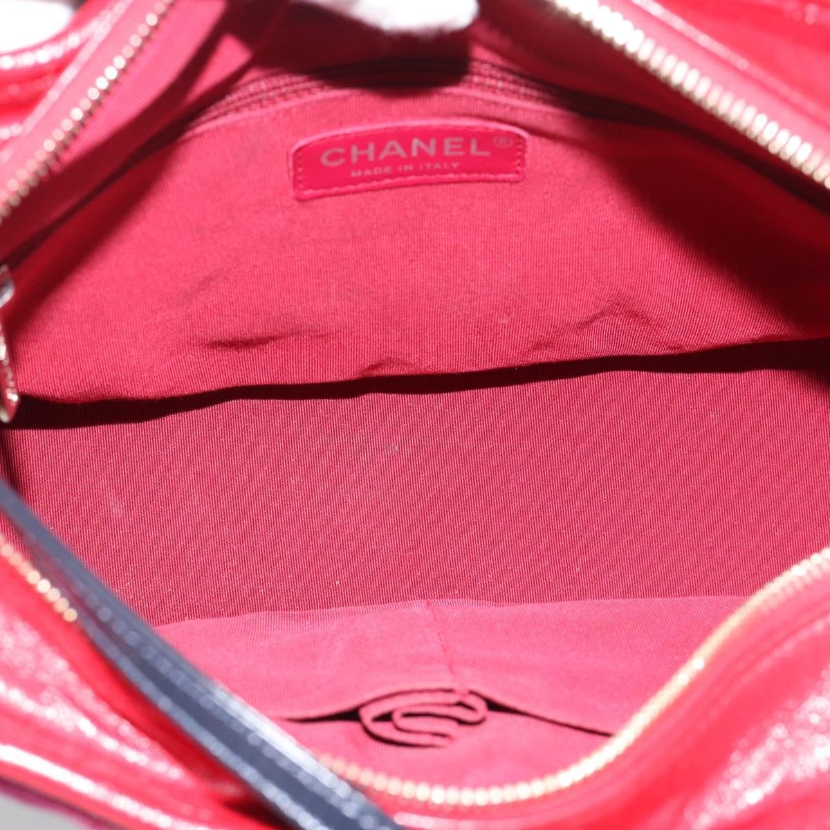 Chanel Gabrielle Logo Hobo Tweed And Calfskin Red Canvas Shoulder Bag Bag (Pre-Owned)