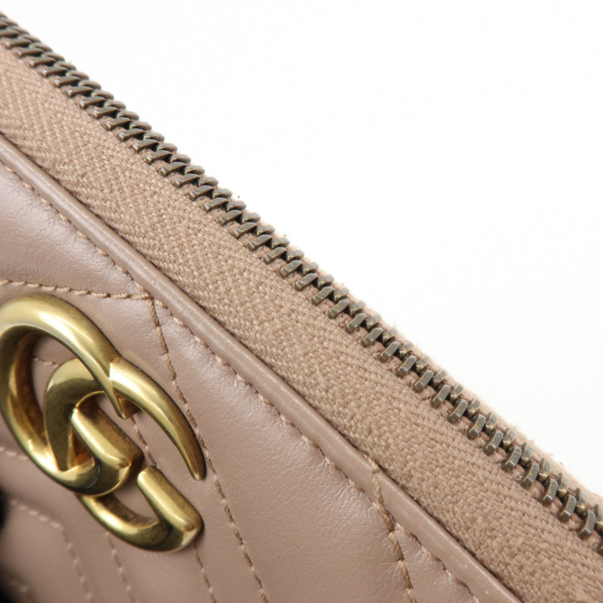 Gucci Gg Marmont Organizer Matelasse Leather Beige Leather Wallets Accessory (Pre-Owned)