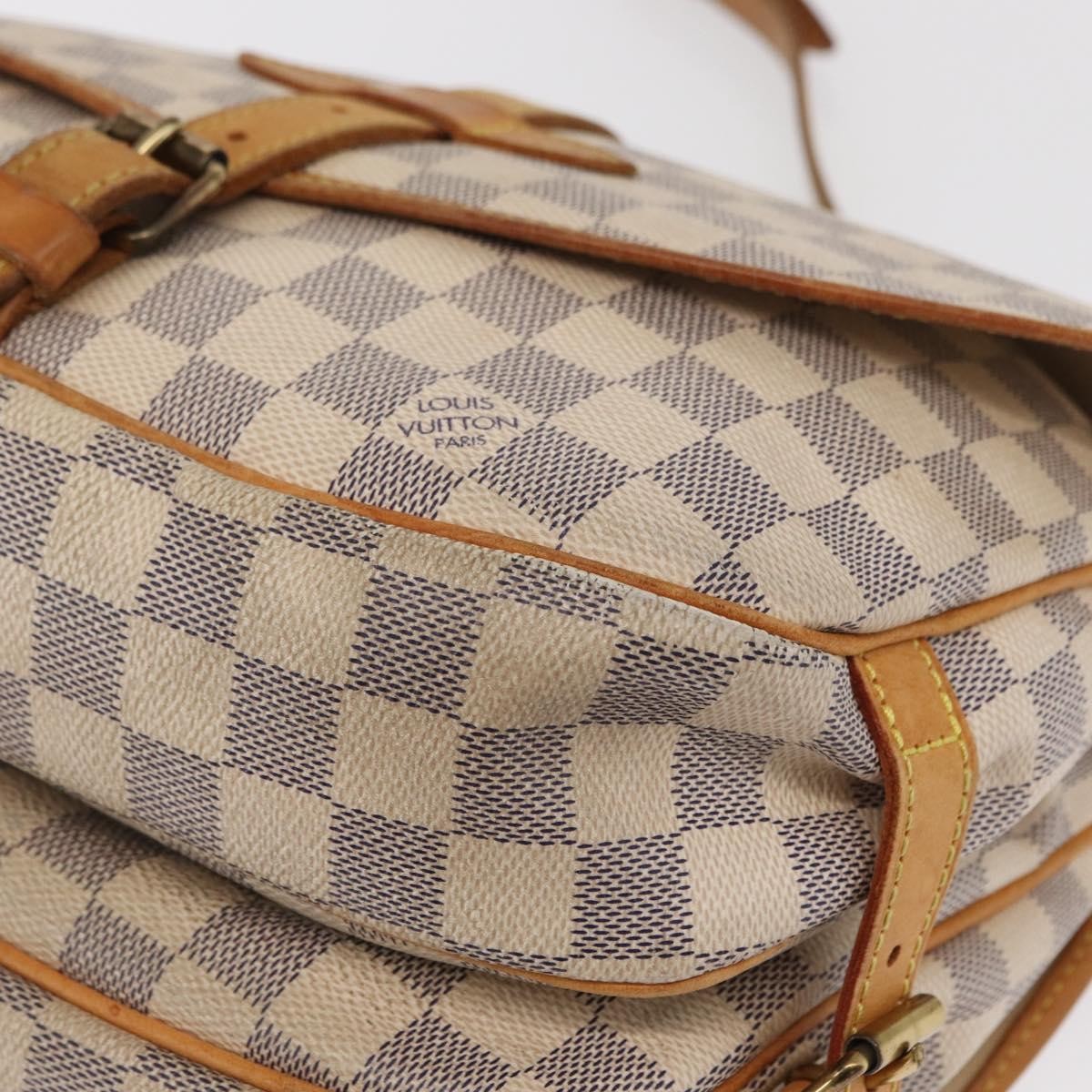 Louis Vuitton Saumur Damier Ebene Beige Canvas Shoulder Bag Bag (Pre-Owned)