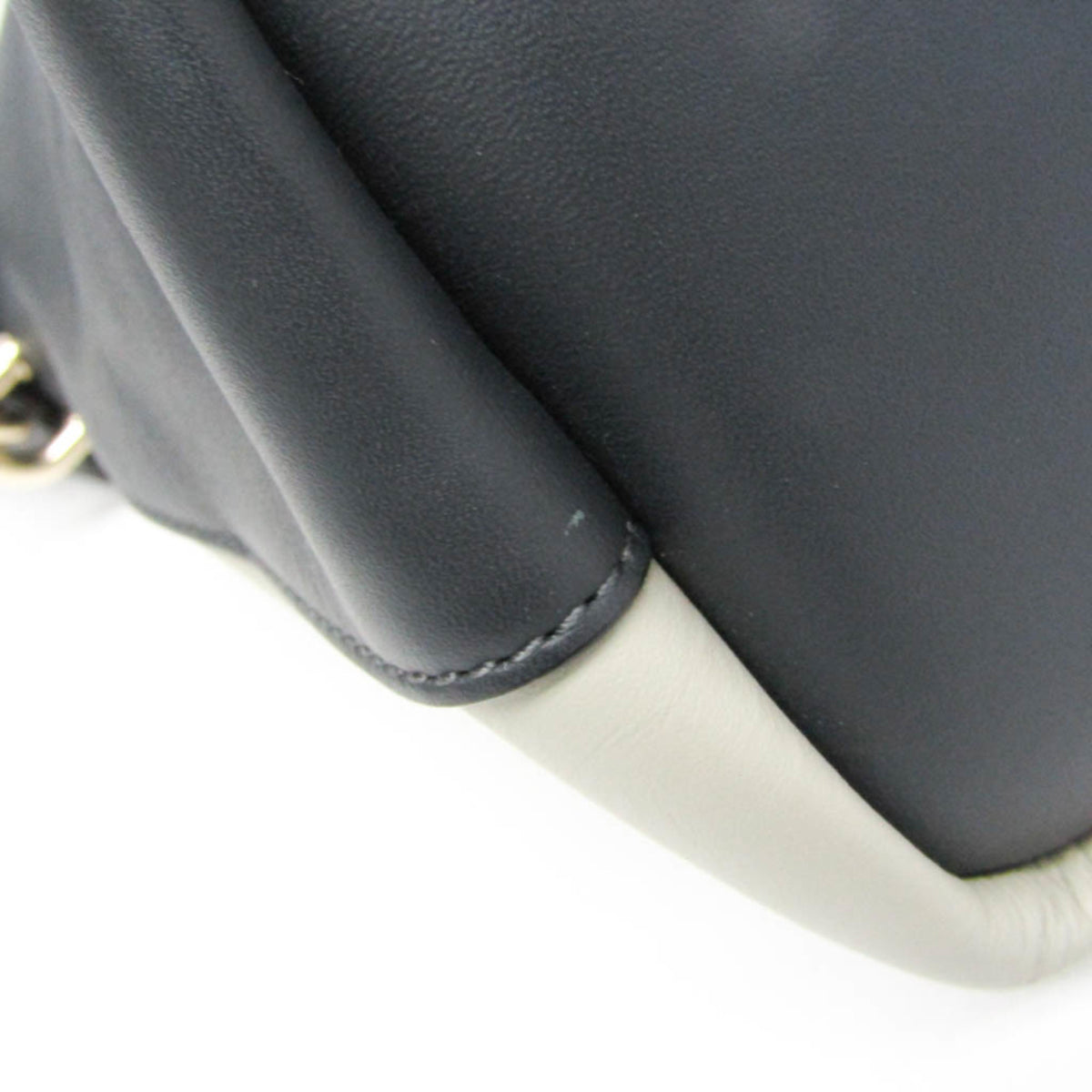 Chloe Bicolor Baylee Satchel Leather Gray Leather Handbag (Pre-Owned)
