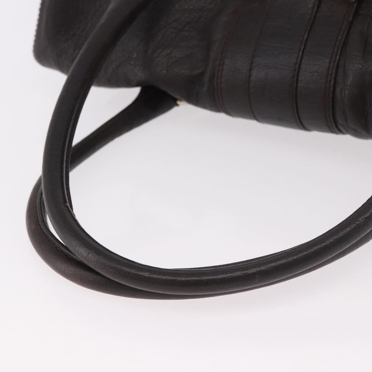 Bvlgari Leoni Top Handle Leather Brown Leather Handbag (Pre-Owned)