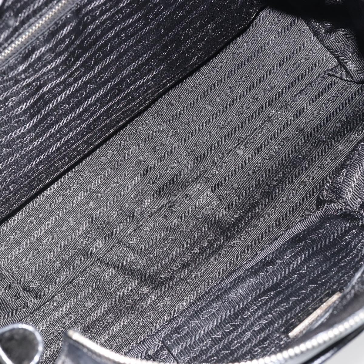 Prada Vitello Daino Convertible Tote Vitello Daino Black Leather Handbag (Pre-Owned)