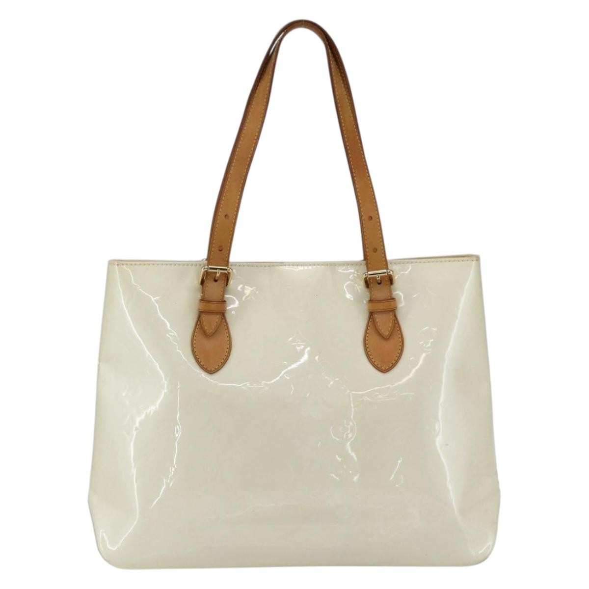 Louis Vuitton Brentwood Monogram Vernis Beige Patent_Leather Tote Bag Bag (Pre-Owned)