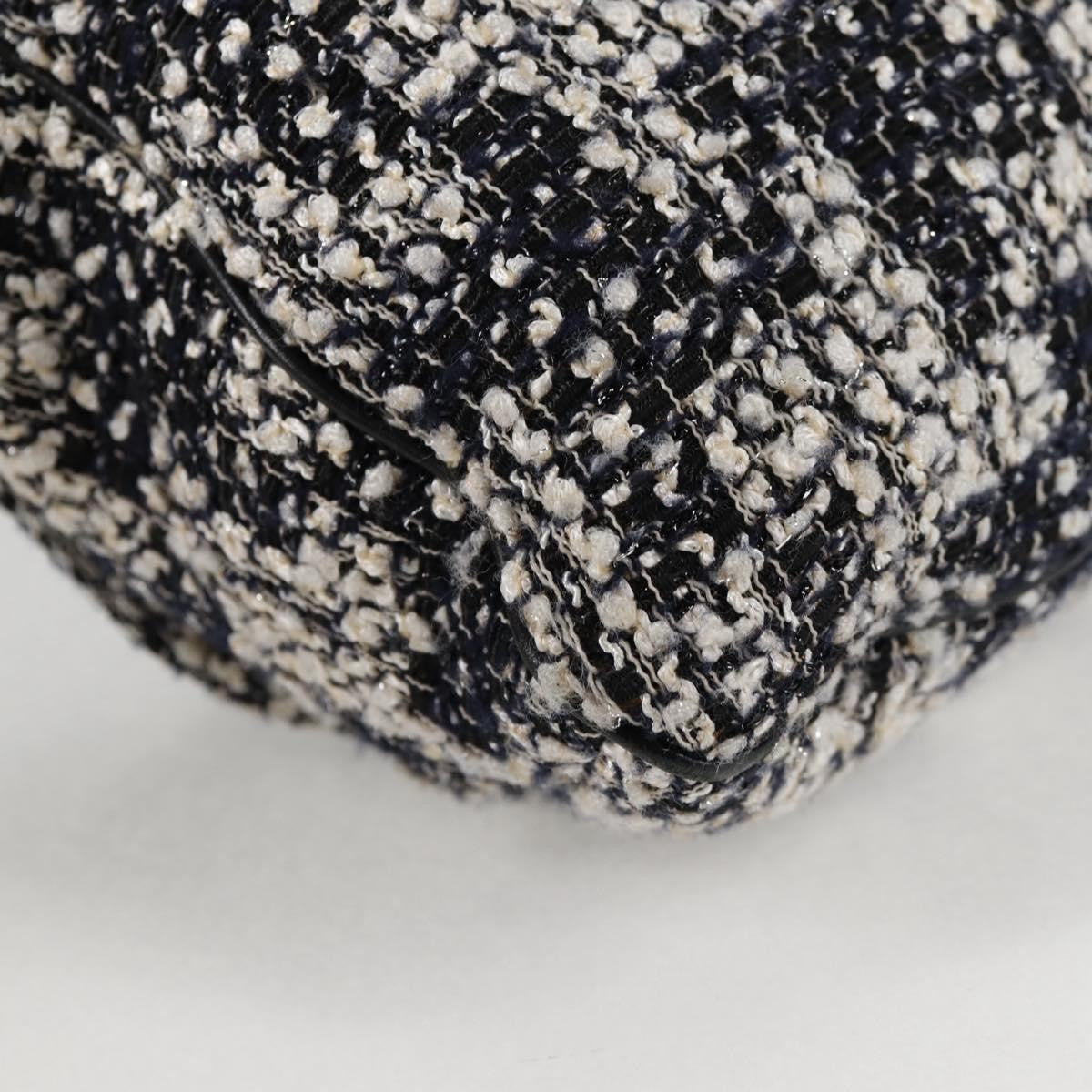Chanel Camellia Messenger Tweed Black Tweed Shoulder Bag Bag (Pre-Owned)