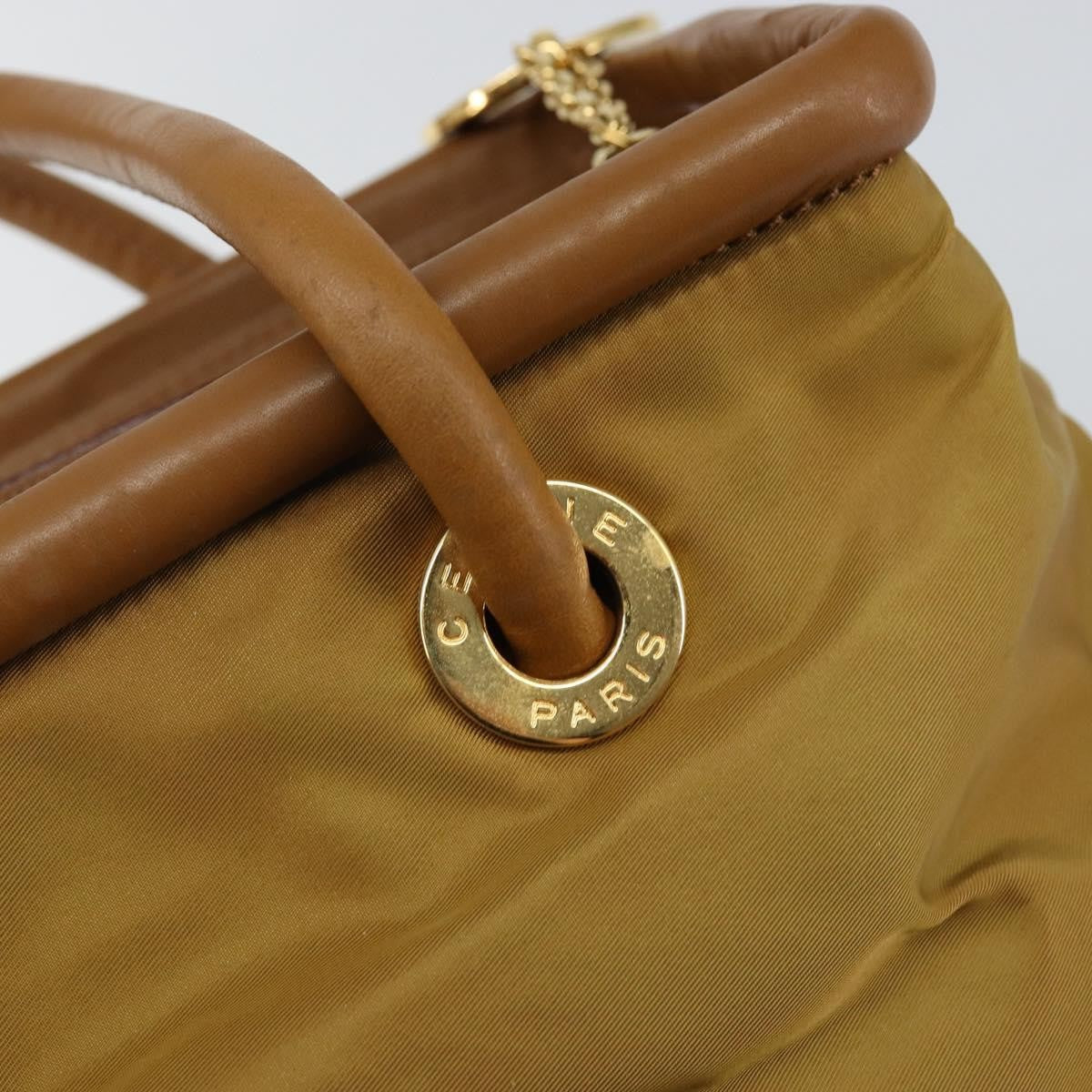 Celine Tote Nylon Brown Nylon Tote Bag Bag (Pre-Owned)