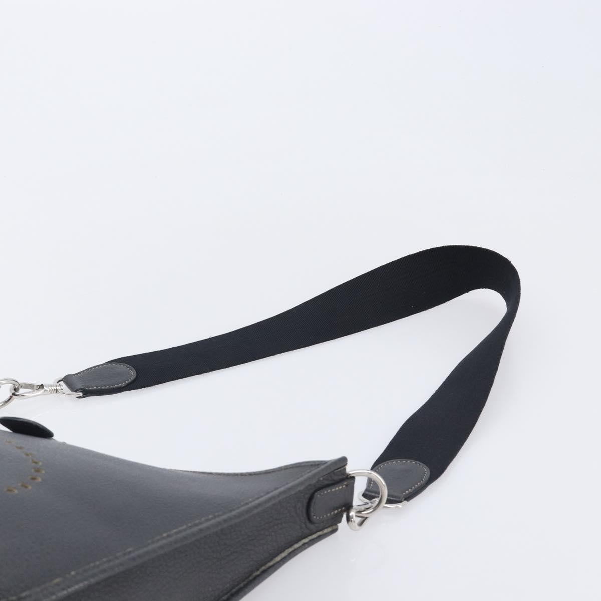 Hermes Evelyne Bag Gen I Clemence Black Leather Handbag (Pre-Owned)