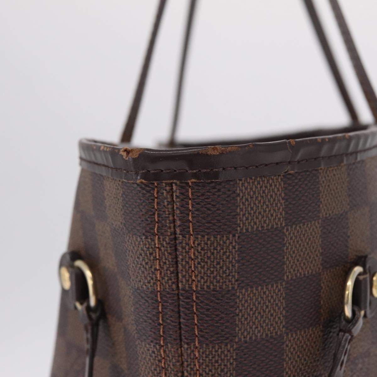 Louis Vuitton Neverfull Damier Ebene Brown Canvas Tote Bag Bag (Pre-Owned)
