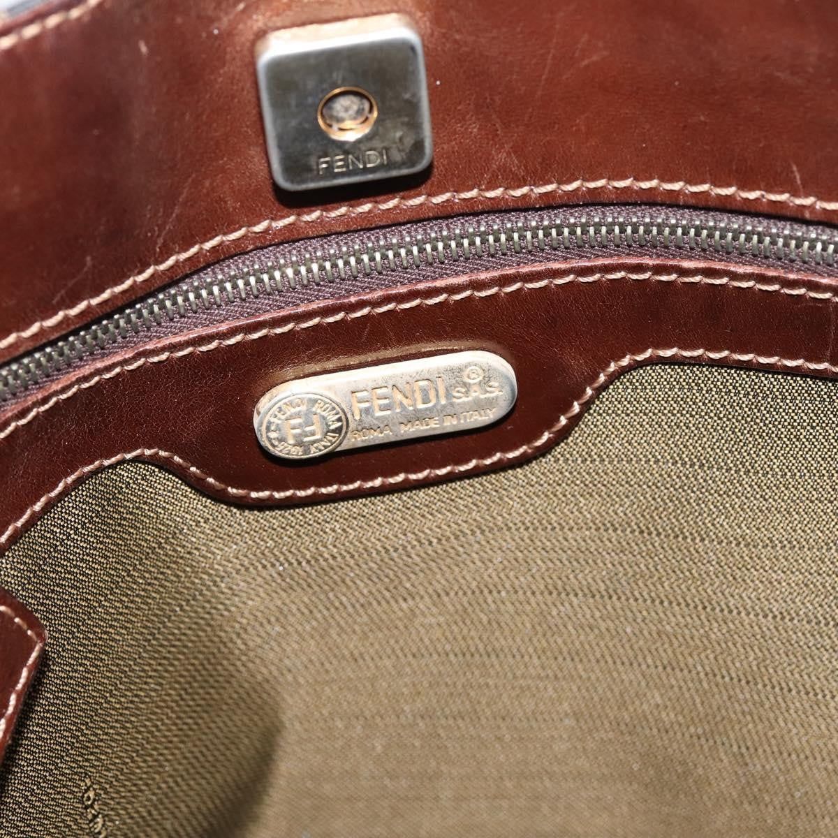 Fendi Shoulder Bag Zucca Brown Canvas Shoulder Bag Bag (Pre-Owned)