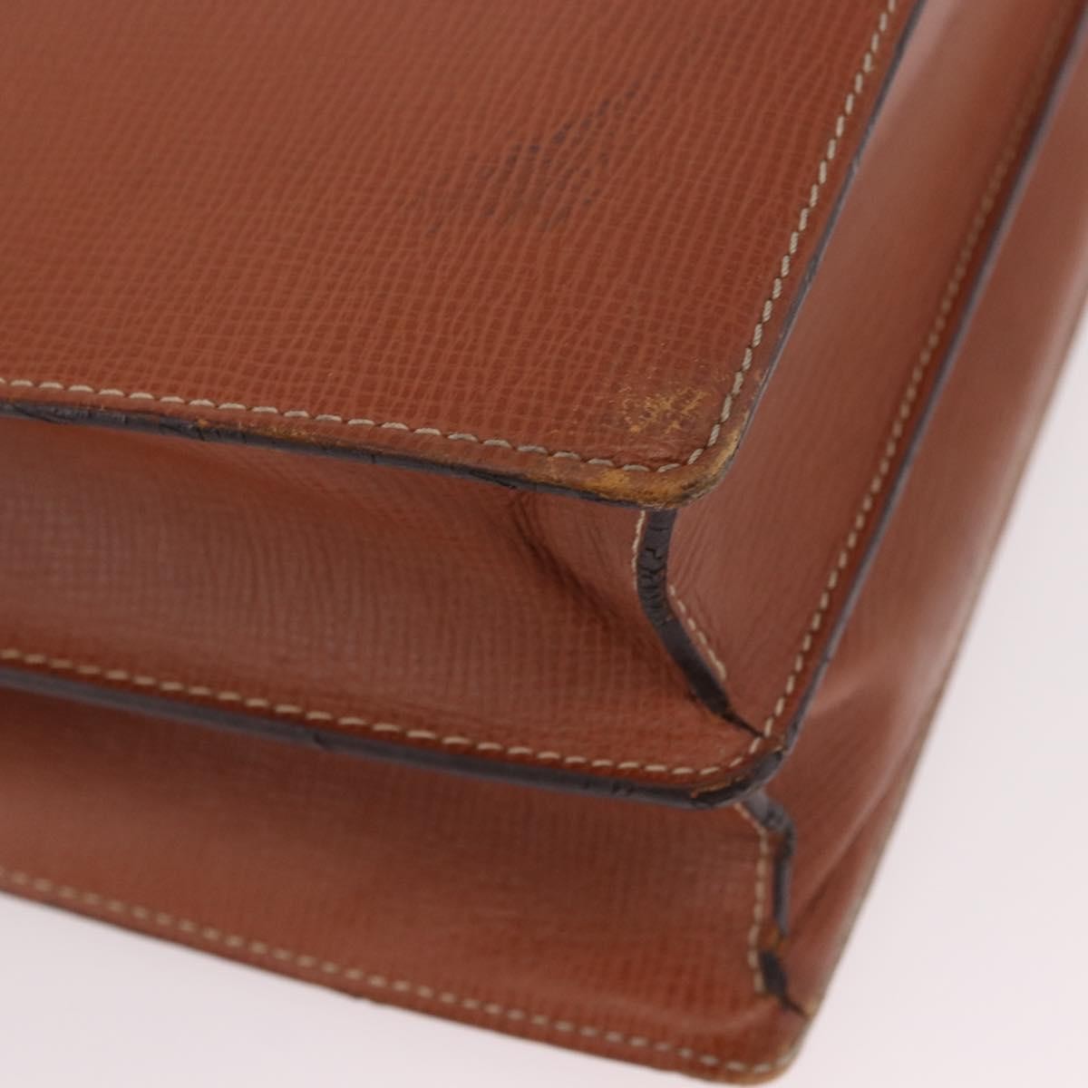 Loewe Anagram Business Leather Brown Leather Briefcase Bag (Pre-Owned)