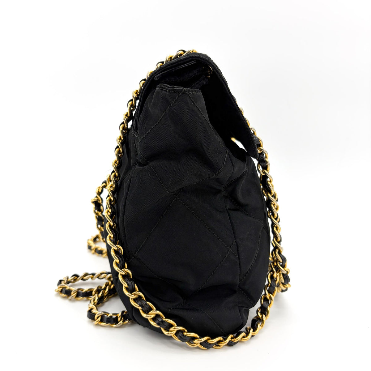 Prada Convertible Quilted Tessuto Black Nylon Shoulder Bag Bag (Pre-Owned)