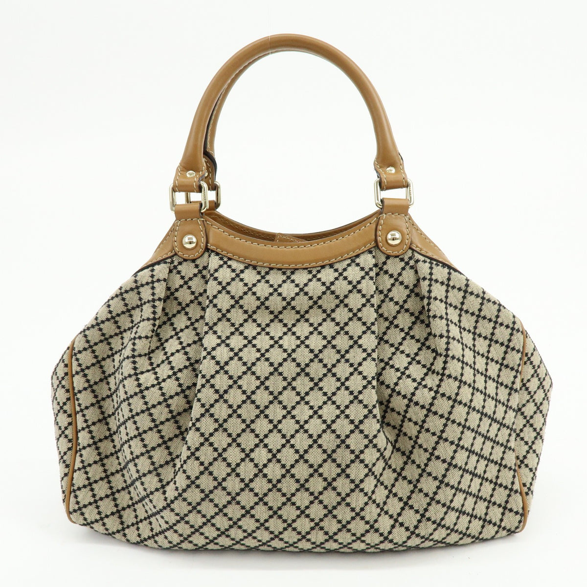 Gucci Sukey Microguccissima Leather Beige Canvas Tote Bag Bag (Pre-Owned)