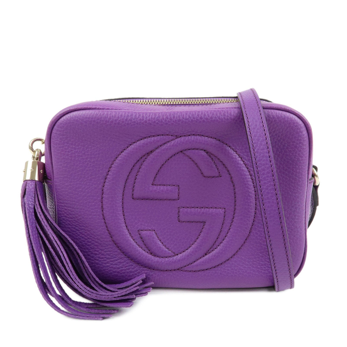 Gucci Soho Disco Leather Purple Leather Crossbody Bag Bag (Pre-Owned)