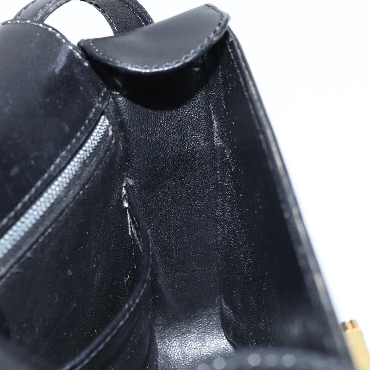 Celine Shoulder Leather Black Leather Shoulder Bag Bag (Pre-Owned)
