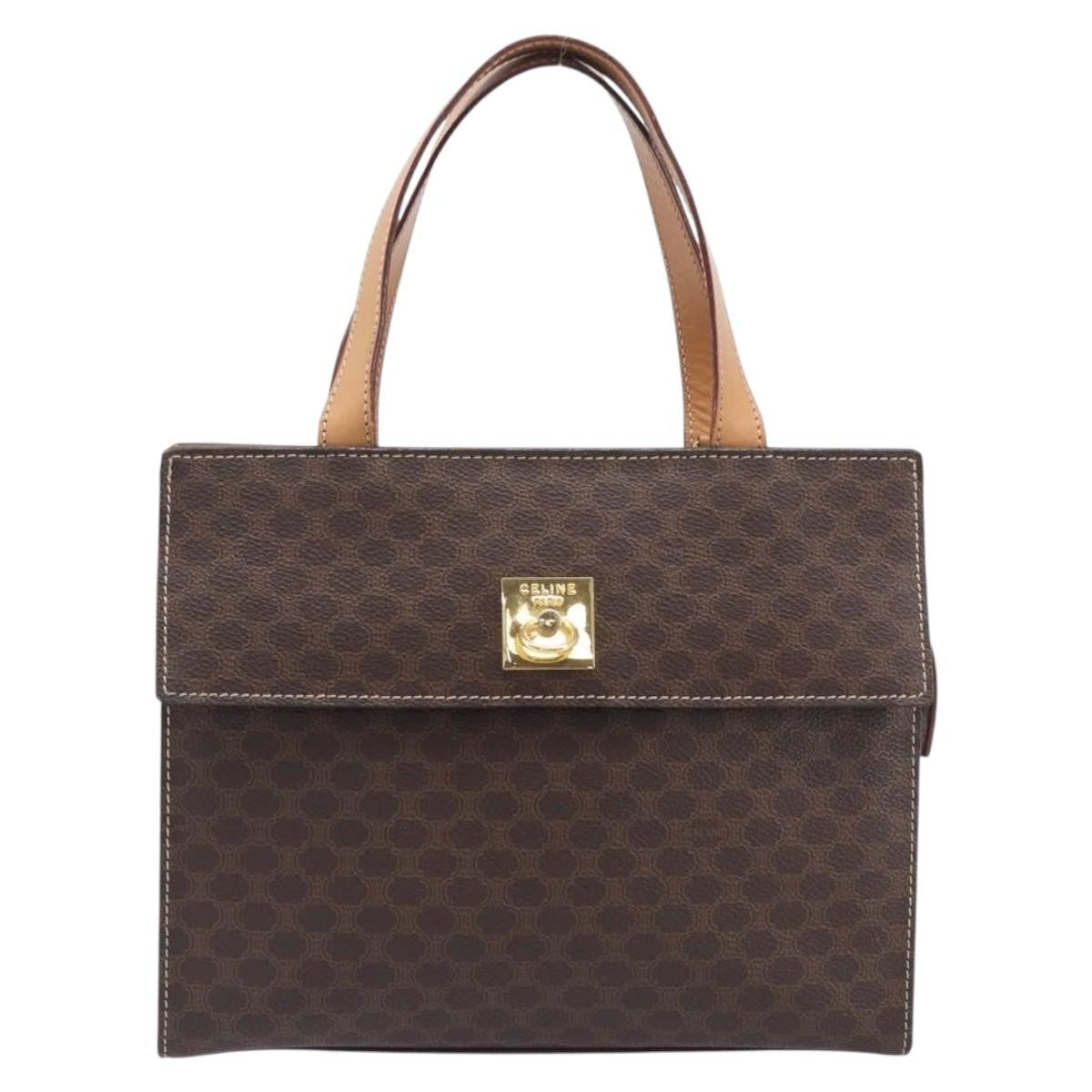 Celine Handbag Canvas Brown Canvas Handbag (Pre-Owned)