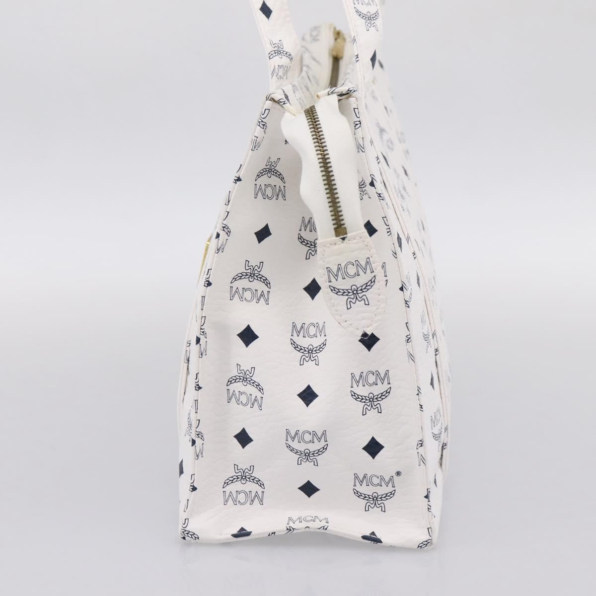 MCM Vintage Visetos Canvas White Canvas Tote Bag Bag (Pre-Owned)