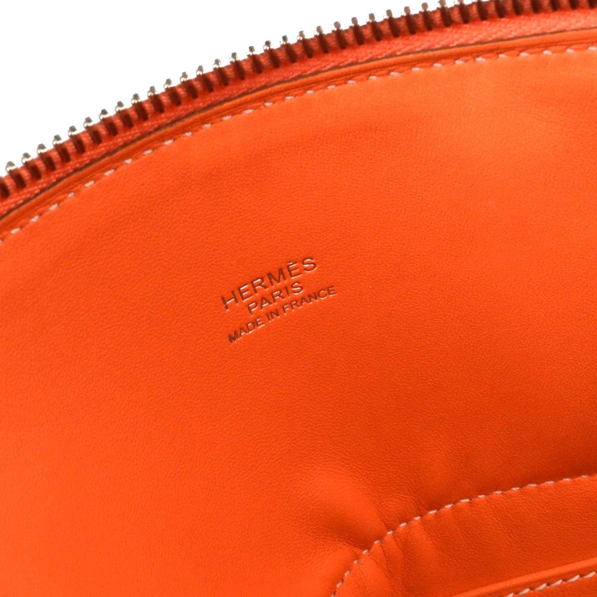 Hermes Bolide Clemence Orange Leather Handbag (Pre-Owned)