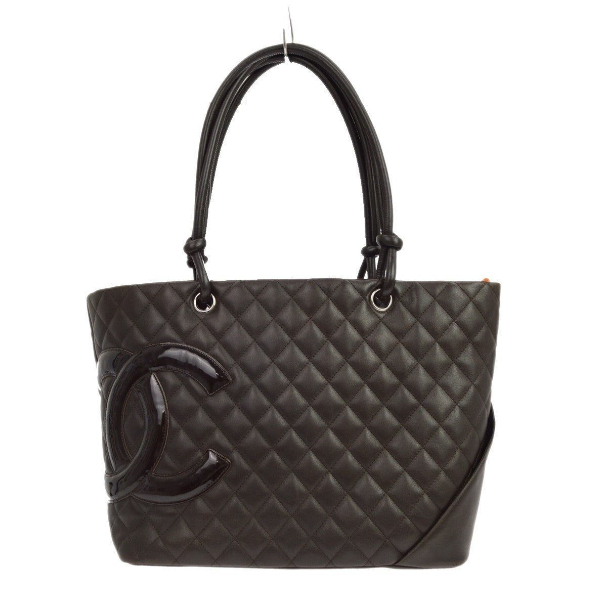 Chanel Cambon Tote Quilted Leather Brown Leather Tote Bag Bag (Pre-Owned)