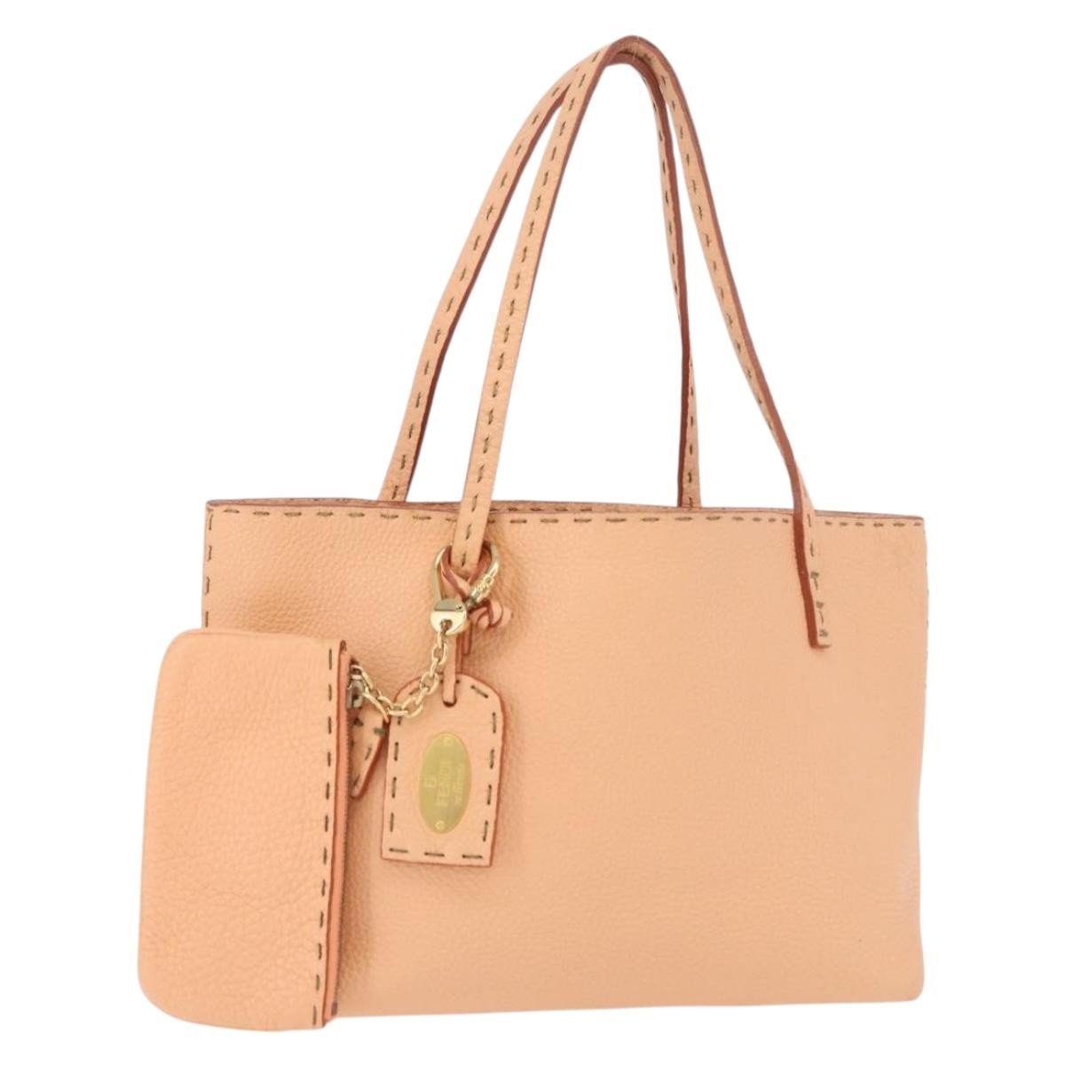 Fendi Selleria Carla Leather Orange Leather Tote Bag Bag (Pre-Owned)
