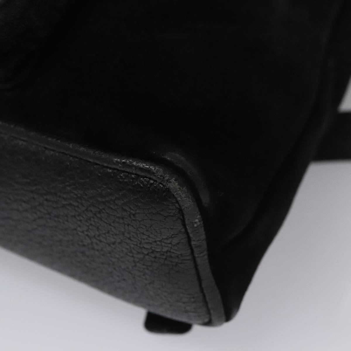 Gucci Gucci Bamboo Daim Black Suede Backpack Bag (Pre-Owned)