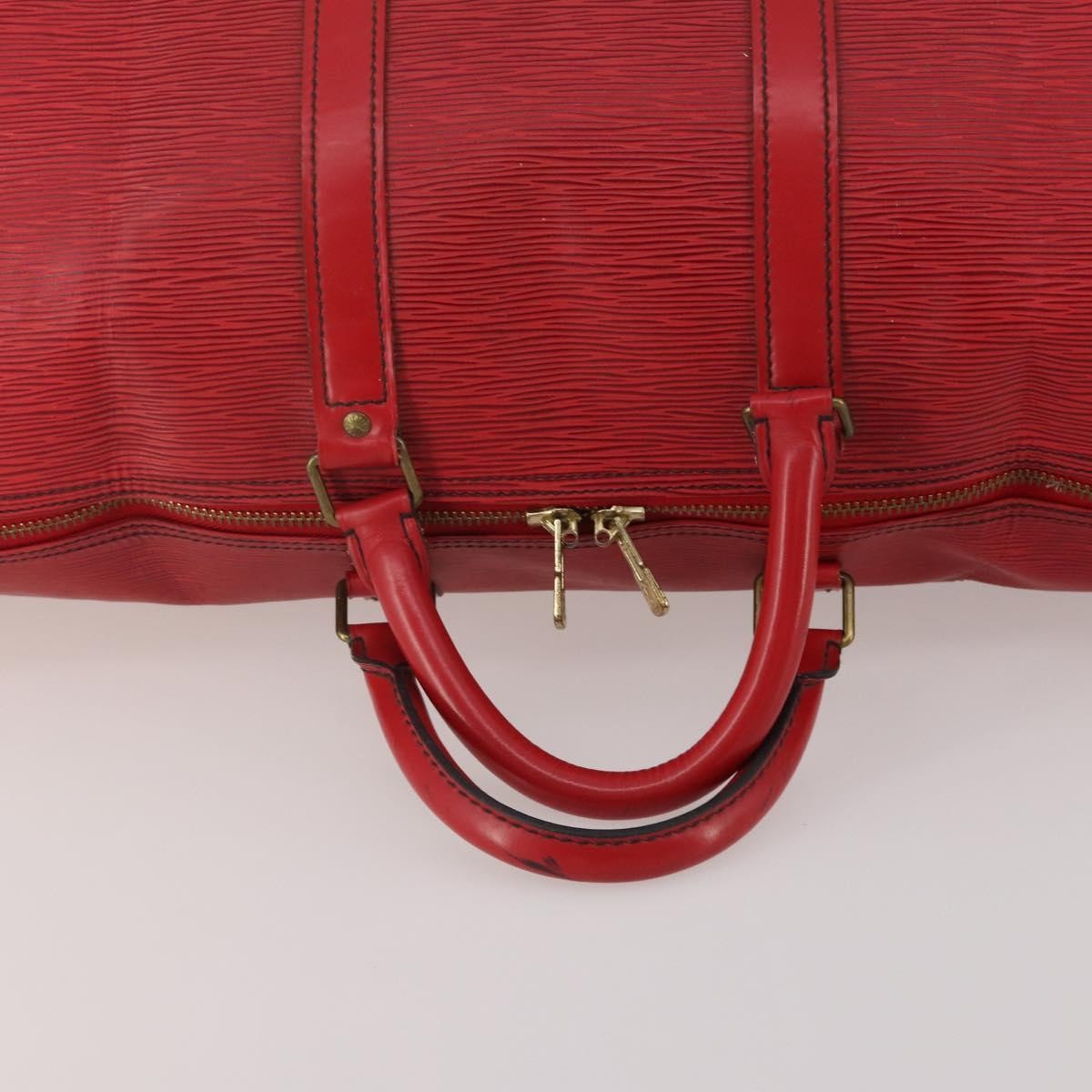 Louis Vuitton Keepall Epi Red Leather Travel Bag Bag (Pre-Owned)