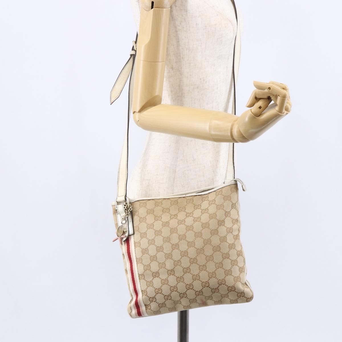 Gucci Jolicoeur Messenger Gg Canvas Beige Canvas Shoulder Bag Bag (Pre-Owned)