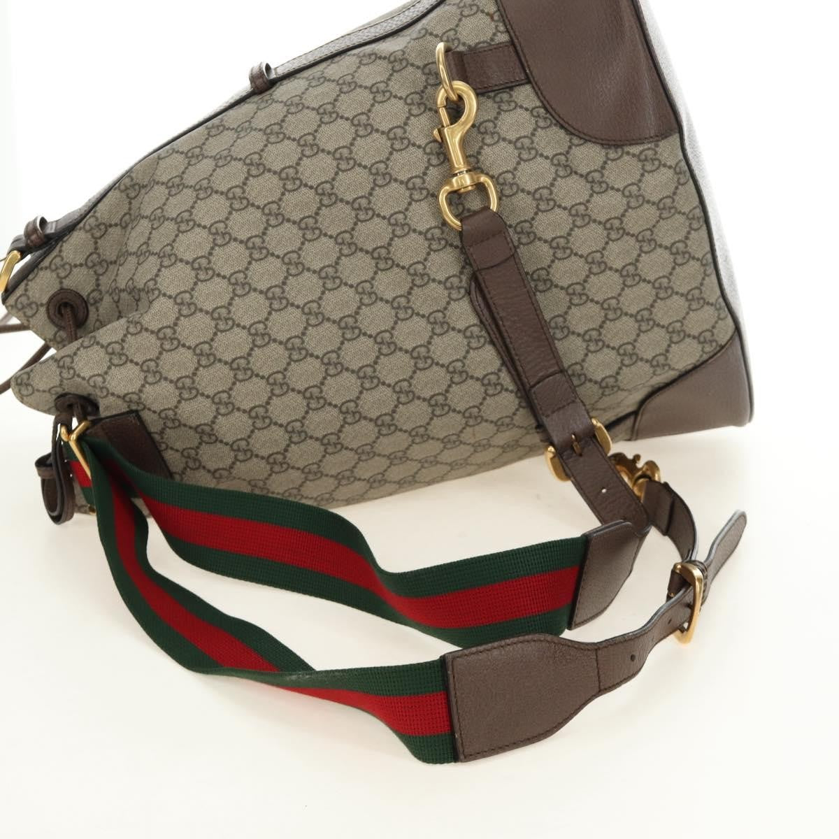 Gucci Neo Vintage Drawstring Bucket Gg Coated Canvas Beige Canvas Backpack Bag (Pre-Owned)