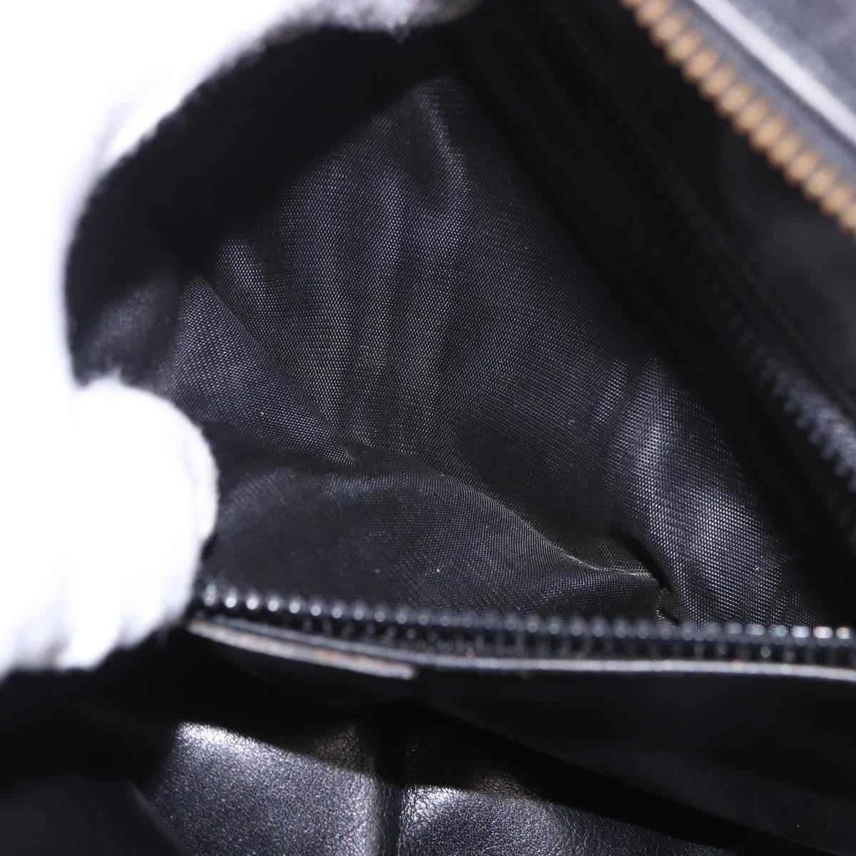 Celine Vintage Circle Logo Leather Black Leather Shoulder Bag Bag (Pre-Owned)