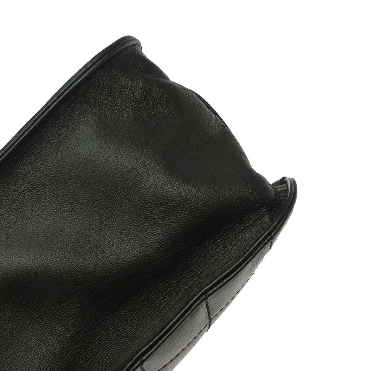 Chanel Chocolate Bar Cc Tote Quilted Leather Black Leather Tote Bag Bag (Pre-Owned)