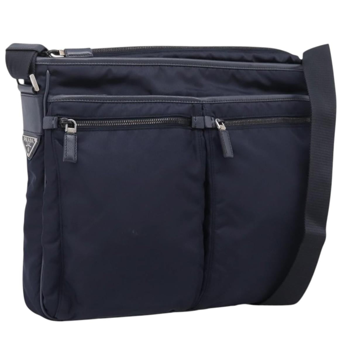 Prada Shoulder Tessuto Navy Nylon Shoulder Bag Bag (Pre-Owned)