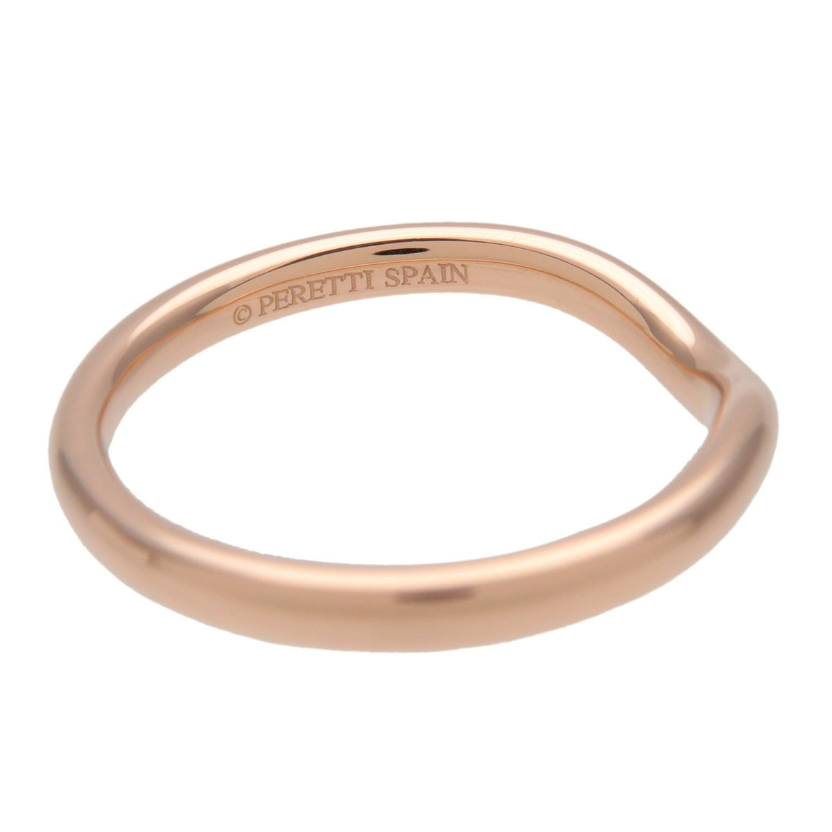 Tiffany & Co. Elsa Peretti Curved Wedding Band 18K Yellow Gold With Diamond Gold Rose_Gold Ring Jewelry (Pre-Owned)