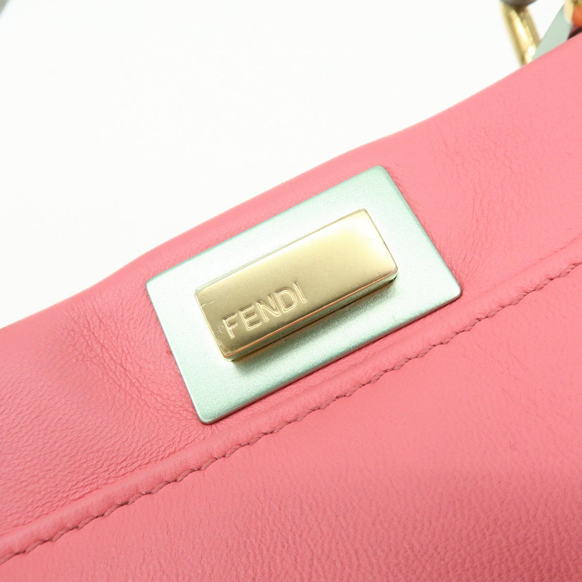 Fendi Peekaboo Leather Pink Leather Handbag (Pre-Owned)