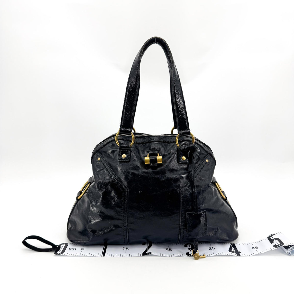 Saint Laurent Muse Patent Black Patent_Leather Shoulder Bag Bag (Pre-Owned)