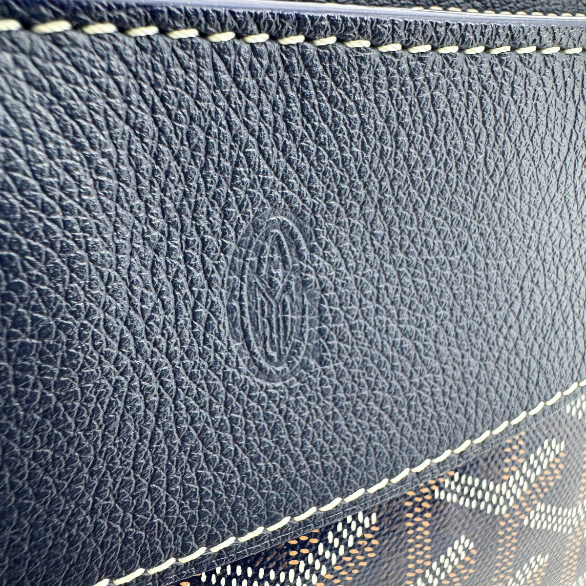 Goyard Hirondelle Coated Canvas And Leather Navy Canvas Shoulder Bag Bag (Pre-Owned)