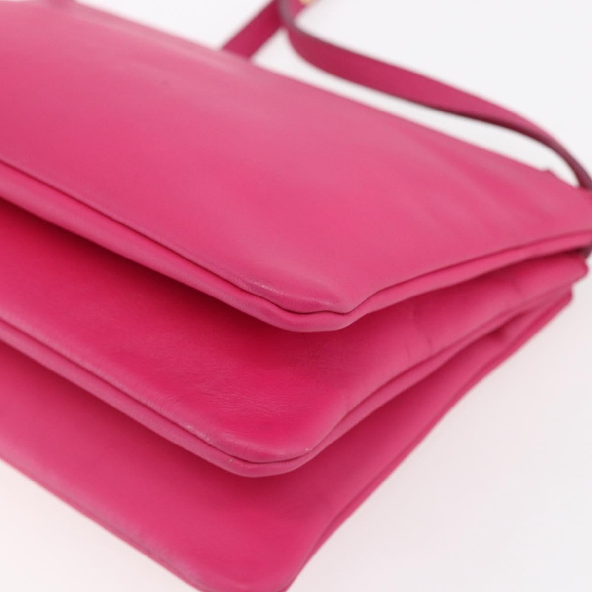 Celine Trio Leather Pink Leather Shoulder Bag Bag (Pre-Owned)