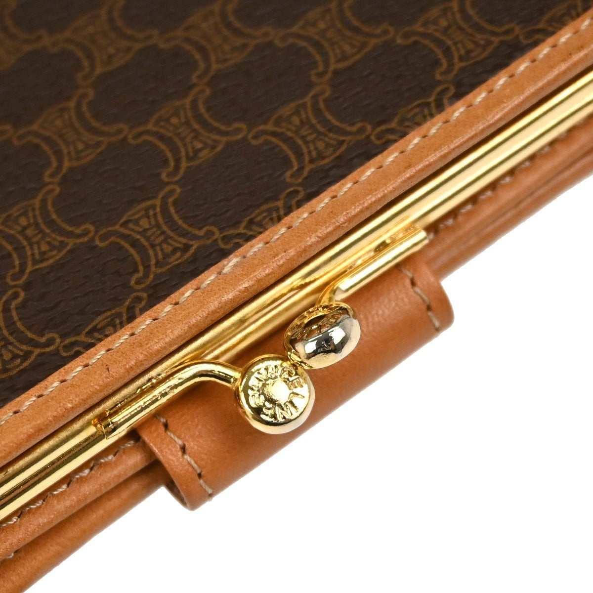 Celine Bifold Triomphe Coated Canvas Brown Pvc Wallets Accessory (Pre-Owned)