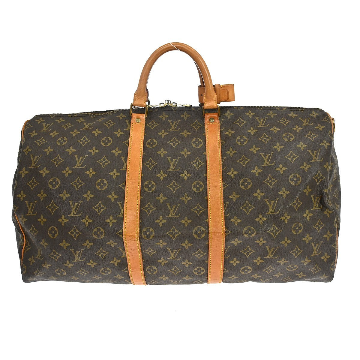 Louis Vuitton Keepall Bandoulière Monogram Brown Canvas Travel Bag Bag (Pre-Owned)