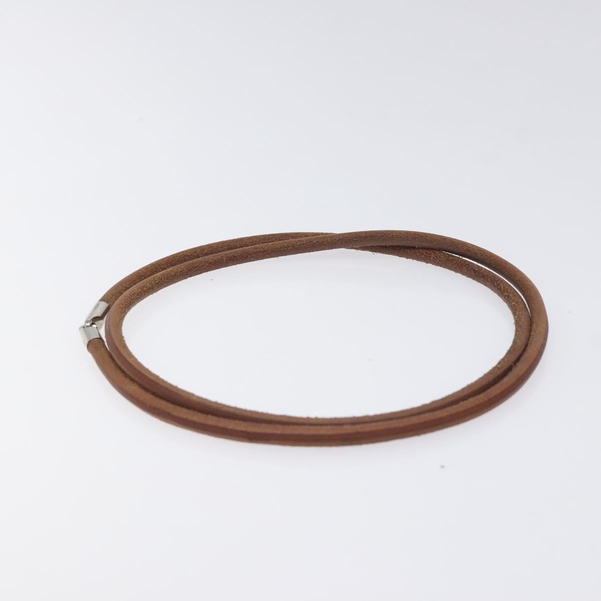 Hermes Laniere Leather Brown Leather Bracelet Jewelry (Pre-Owned)