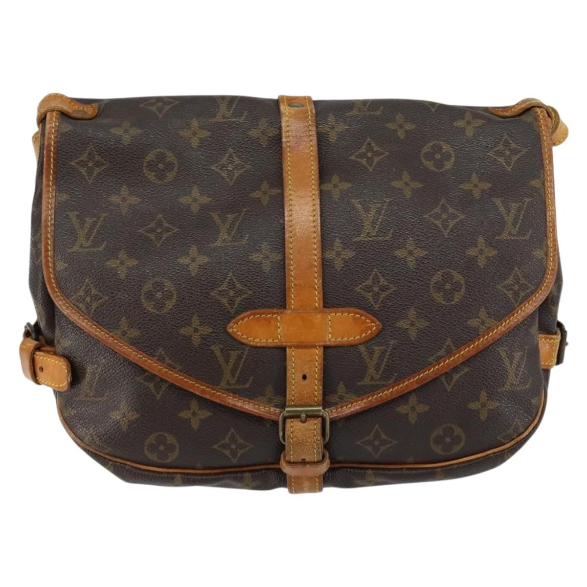 Louis Vuitton Saumur Monogram Canvas Brown Canvas Handbag (Pre-Owned)