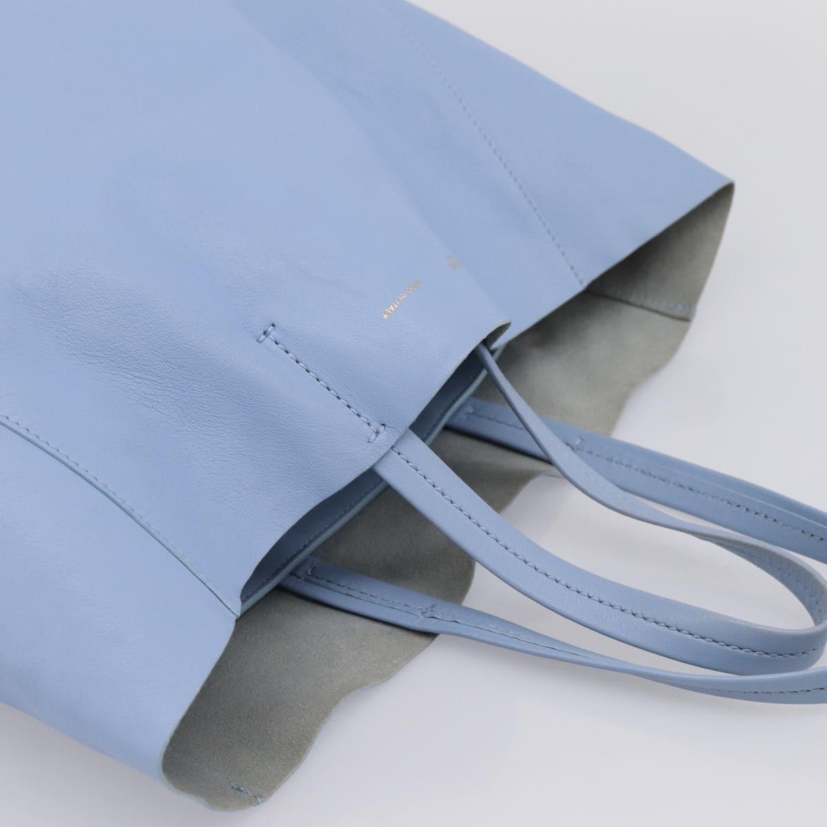 Celine Vertical Bi-Cabas Leather Blue Leather Tote Bag Bag (Pre-Owned)