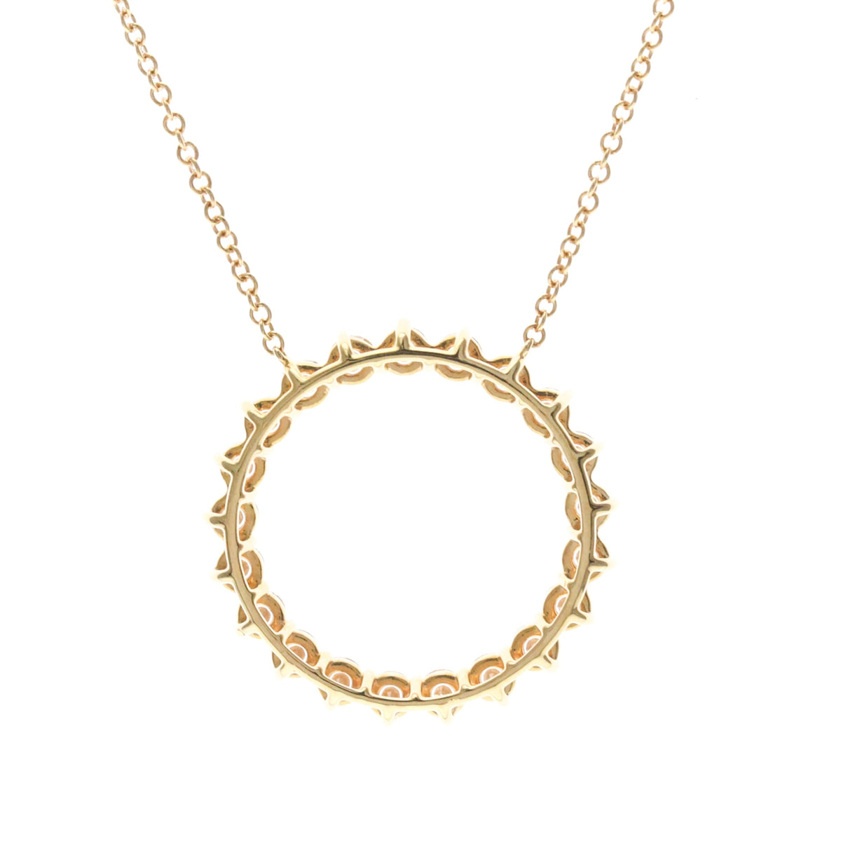 Tiffany & Co. Open Circle Pendant 18K Rose Gold With Diamonds Gold Pink_Gold Necklace Jewelry (Pre-Owned)