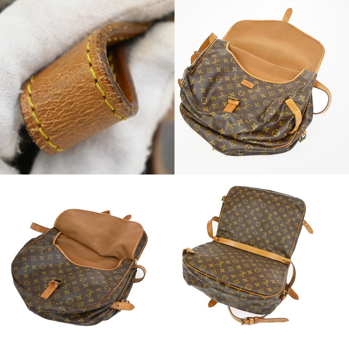 Louis Vuitton Saumur Monogram Brown Canvas Shoulder Bag Bag (Pre-Owned)
