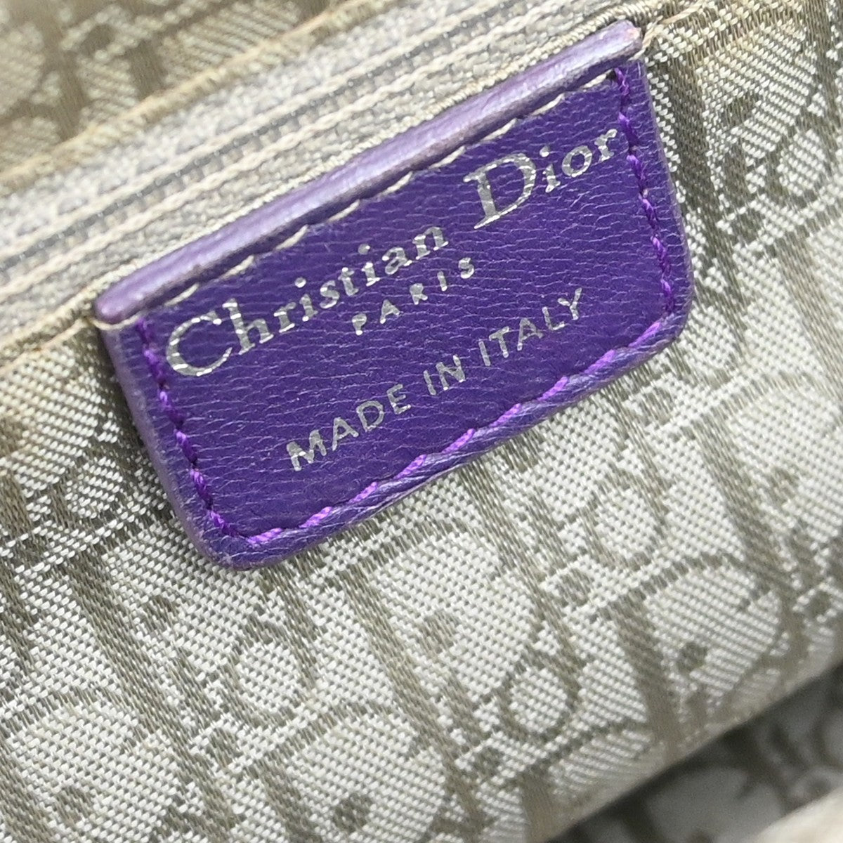 Christian Dior Plisse Frame Pleated Leather Purple Leather Handbag (Pre-Owned)