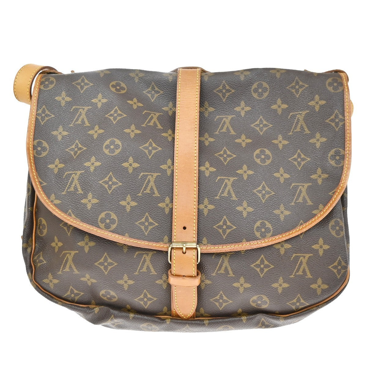 Louis Vuitton Saumur Monogram Canvas Brown Canvas Shoulder Bag Bag (Pre-Owned)