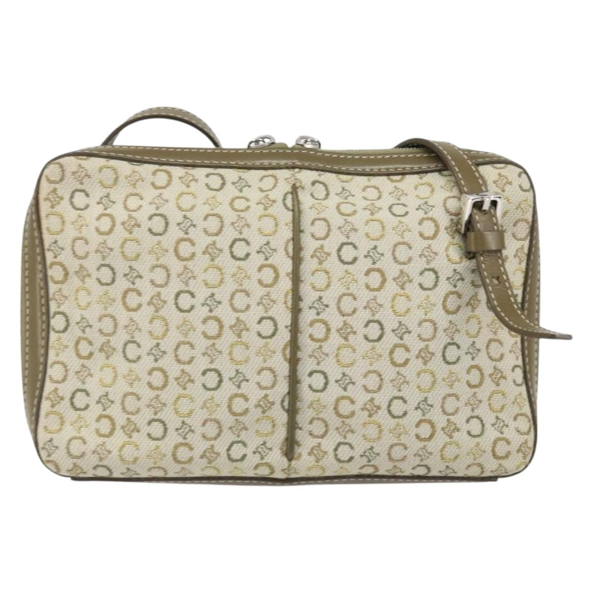 Celine C Macadam Shoulder Canvas Khaki Canvas Shoulder Bag Bag (Pre-Owned)