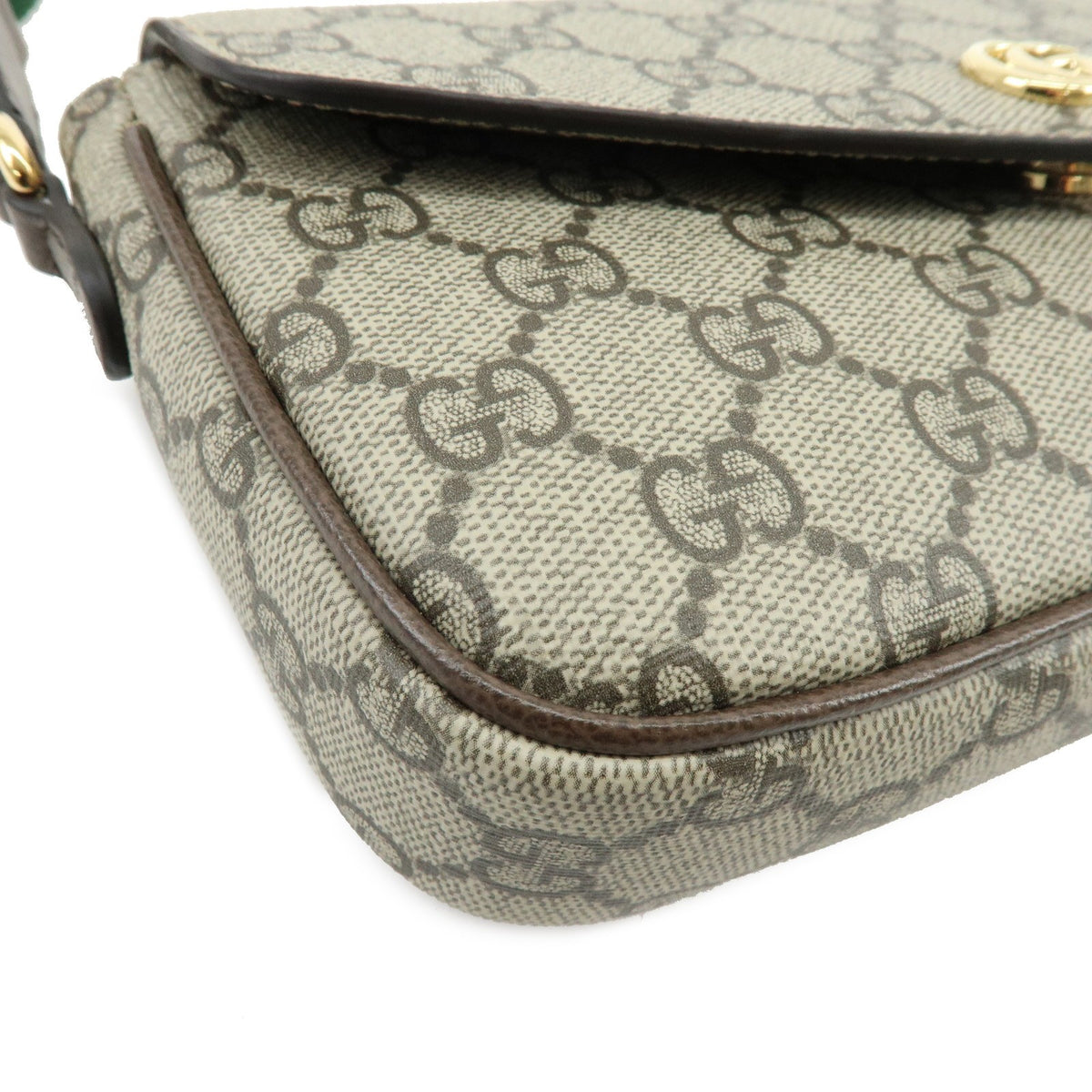 Gucci Ophidia Envelope Flap Gg Coated Canvas Beige Canvas Shoulder Bag Bag (Pre-Owned)