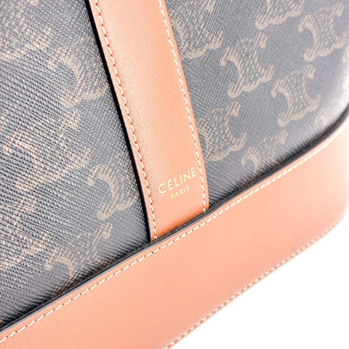 Celine Bucket Triomphe Coated Canvas Black Canvas Shoulder Bag Bag (Pre-Owned)
